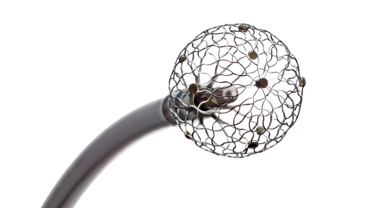 The Affera Sphere-9 catheter, showing its 9 mm nitinol lattice tip.